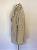 RIANI BEIGE & WHITE FAUX FUR FEEL COAT SIZE 14