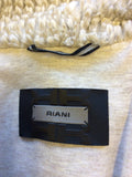 RIANI BEIGE & WHITE FAUX FUR FEEL COAT SIZE 14