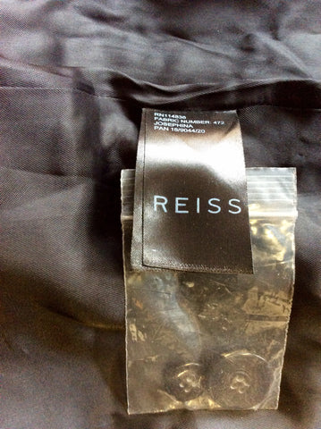 REISS BLACK JOSEPHINA WOOL BLEND FUNNEL NECK COAT SIZE S