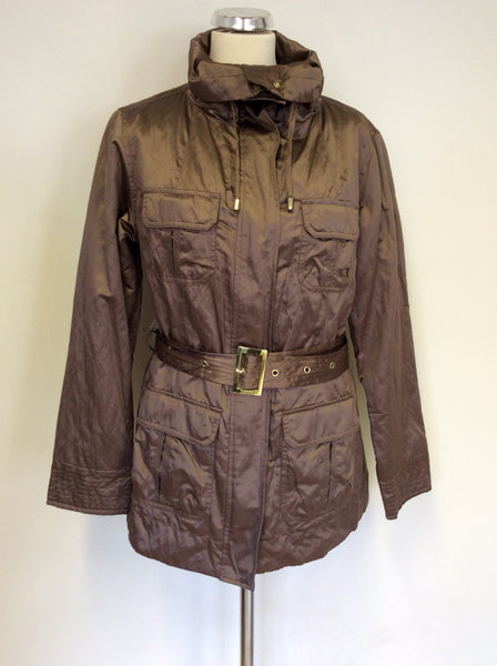 BRAND NEW MARKS & SPENCER AUTOGRAPH BRONZE BELTED JACKET SIZE 12