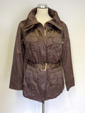BRAND NEW MARKS & SPENCER AUTOGRAPH BRONZE BELTED JACKET SIZE 12