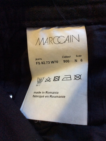 MARCCAIN BLACK EMBROIDERED JEANS SIZE N6 UK 16