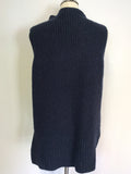 HOBBS DARK GREY CHUNKY KNIT SLEEVELESS JUMPER SIZE M