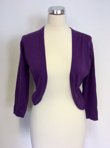 HOBBS PURPLE BOLERO CARDIGAN SIZE 10