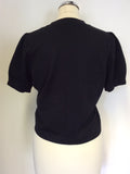 HOBBS BLACK SILK BLEND SHORT SLEEVE BOLERO CARDIGAN SIZE 14