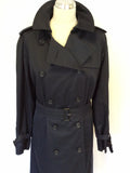 BURBERRY DARK BLUE CLASSIC TRENCH COAT/MAC SIZE 14 L