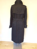 BURBERRY DARK BLUE CLASSIC TRENCH COAT/MAC SIZE 14 L
