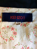 KENZO BLACK EMBROIDERED BACK COTTON MAC SIZE 16