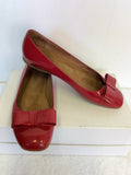 HOBBS CHERRY RED PATENT LEATHER BALLERINA FLATS SIZE 6/39