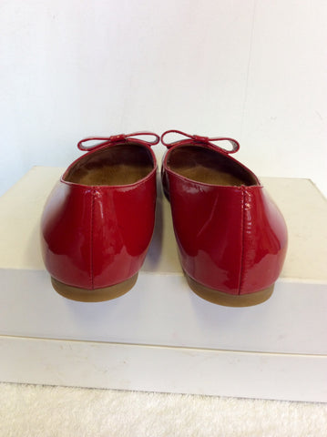 HOBBS CHERRY RED PATENT LEATHER BALLERINA FLATS SIZE 6/39