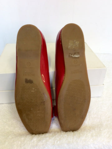HOBBS CHERRY RED PATENT LEATHER BALLERINA FLATS SIZE 6/39