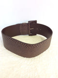 BRAND NEW HOBBS BROWN SNAKESKIN WIDE LEATHER BELT SIZE S
