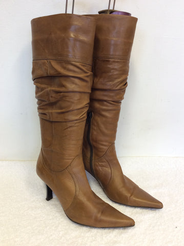 CLARKS TAN BROWN LEATHER BOOTS SIZE 5/38