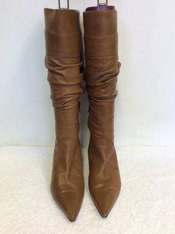 CLARKS TAN BROWN LEATHER BOOTS SIZE 5/38