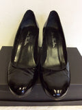 JANE SHILTON BLACK PATENT LEATHER WEDGE HEELS SIZE 5.5/38.5