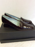 BRAND NEW VAN DAL DARK BROWN PATENT LEATHER CROC JEAN COURT SHOES SIZE 4.5/ 37.5