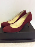 LK BENNETT DEEP RED/WINE SUEDE HEELS SIZE 7/40
