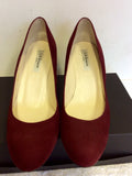 LK BENNETT DEEP RED/WINE SUEDE HEELS SIZE 7/40