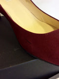 LK BENNETT DEEP RED/WINE SUEDE HEELS SIZE 7/40
