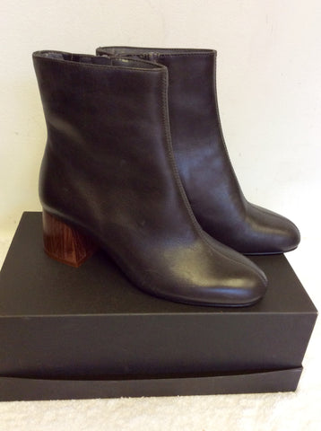 BRAND NEW MARKS & SPENCER AUTOGRAPH CHARCOAL GREY LEATHER ANKLE BOOTS SIZE 3/35.5