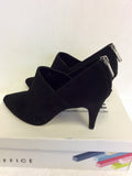 BRAND NEW OFFICE BLACK SUEDE FAITHFUL DRESSY SHOE BOOT SIZE 5/38