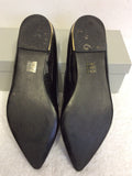 CARVELA BY KURT GEIGER BLACK PATENT FLATS SIZE 7/40