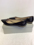 CARVELA BY KURT GEIGER BLACK PATENT FLATS SIZE 7/40