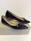 CARVELA BY KURT GEIGER BLACK PATENT FLATS SIZE 7/40