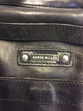 KAREN MILLEN BLACK SILVER BUCKLE TRIMS HANDBAG