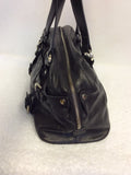 KAREN MILLEN BLACK SILVER BUCKLE TRIMS HANDBAG