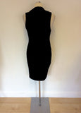 BRAND NEW RELIGION BLACK ZIP DETAIL STRETCH JERSEY DRESS SIZE M/12