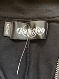 BRAND NEW RELIGION BLACK ZIP DETAIL STRETCH JERSEY DRESS SIZE M/12