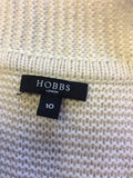 HOBBS BEIGE WOOL BLEND V NECK CARDIGAN SIZE 10