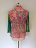 VERSE MULTI COLOURED PRINT SHIRT,TOP & SKIRT SIZE 42 UK 14