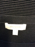 HOBBS BLACK RIBBED OVER SIZE SHORT SLEEVE JUMPER SIZE 8