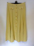 VINTAGE ESCADA LEMON LINEN JACKET,SKIRT & TROUSER SUIT FIT UK 12