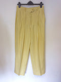 VINTAGE ESCADA LEMON LINEN JACKET,SKIRT & TROUSER SUIT FIT UK 12