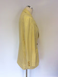 VINTAGE ESCADA LEMON LINEN JACKET,SKIRT & TROUSER SUIT FIT UK 12