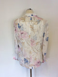 HAUBER WHITE FLORAL PRINT BLUSE/ JACKET & MATCHING TOP SIZE 12/16