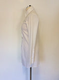 SANDWICH WHITE PLEATED TRIM LONG SHIRT SIZE 36 UK 10