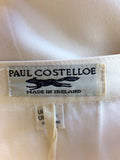 VINTAGE PAUL COSTELLOE CREAM WOOL PLEATED LONG SKIRT SIZE 14 FIT UK 10
