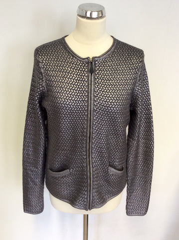 BRAND NEW LAURA ASHLEY PEWTER ZIP UP CARDIGAN SIZE 14