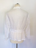 GERARD DAREL WHITE LINEN LIGHT WEIGHT LINEN JACKET SIZE 18