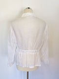 GERARD DAREL WHITE LINEN LIGHT WEIGHT LINEN JACKET SIZE 18
