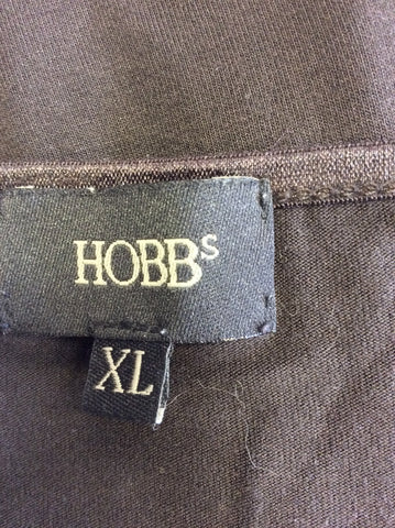 HOBBS DARK BROWN BUTTON FRONT V NECK TOP SIZE XL