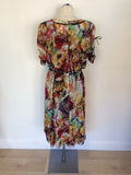 GELCO MULTI COLOURED PRINT SHORT SLEEVE DRESS SIZE 18
