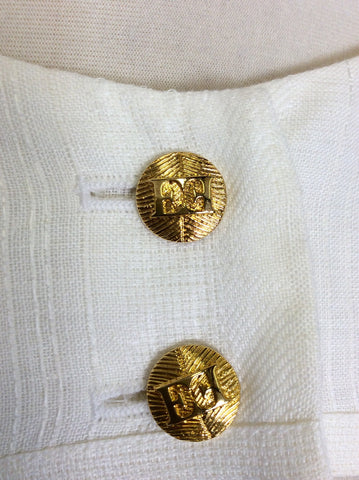 VINTAGE ESCADA WHITE LINEN & SILK SHORT SLEEVE LONG DRESS SIZE 40 UK 12