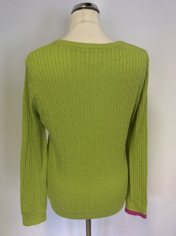 JOULES LIME GREEN SCOOP NECK JUMPER SIZE 14