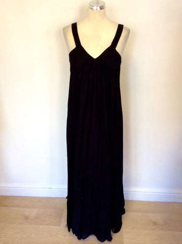 CHELSEA & THEODORE BLACK COTTON MAXI DRESS SIZE S