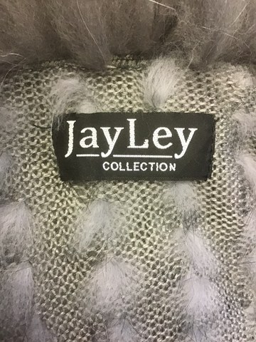 JAYLEY GREY FOX & CONEY FUR TASSEL TRIM GILET ONE SIZE